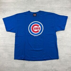 Vintage 2005 Stitches Chicago Cubs Shirt Size XXL Blue MLB Baseball Logo